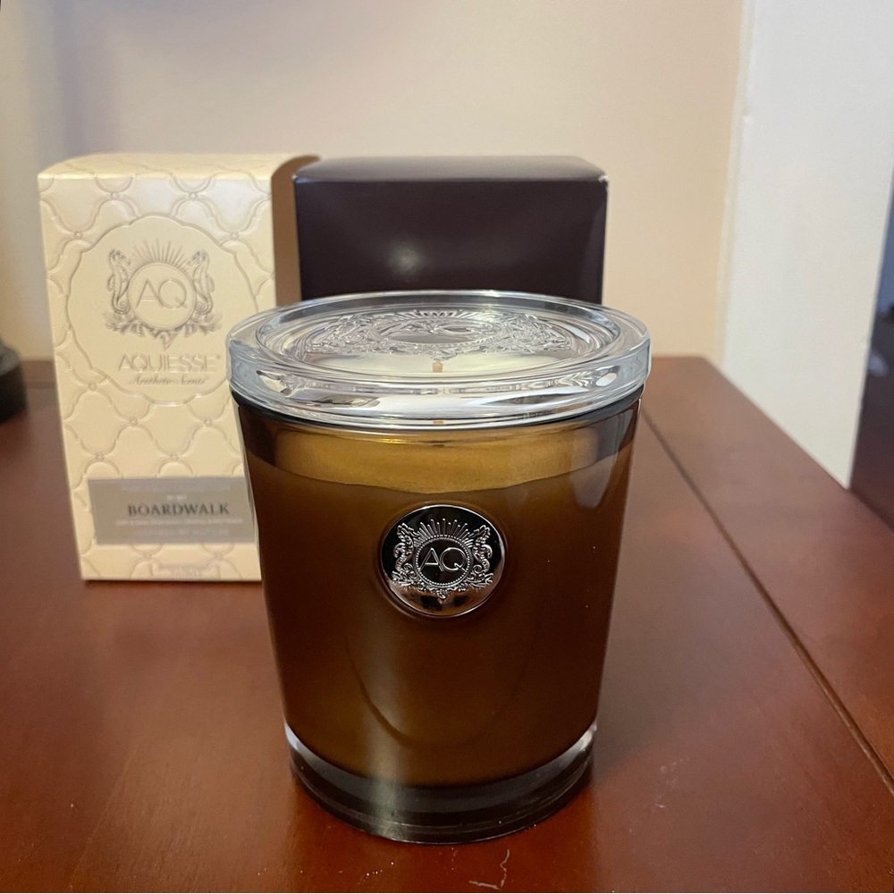 NIB New AQUIESSE “BOARDWALK” 11 OZ. SCENTED SOY WAX CANDLE Sand Sun Driftwood - Picture 14 of 14